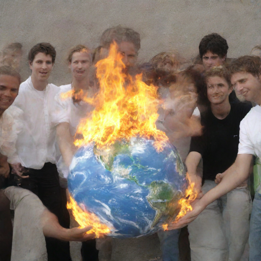 Group Photo Burning Planet